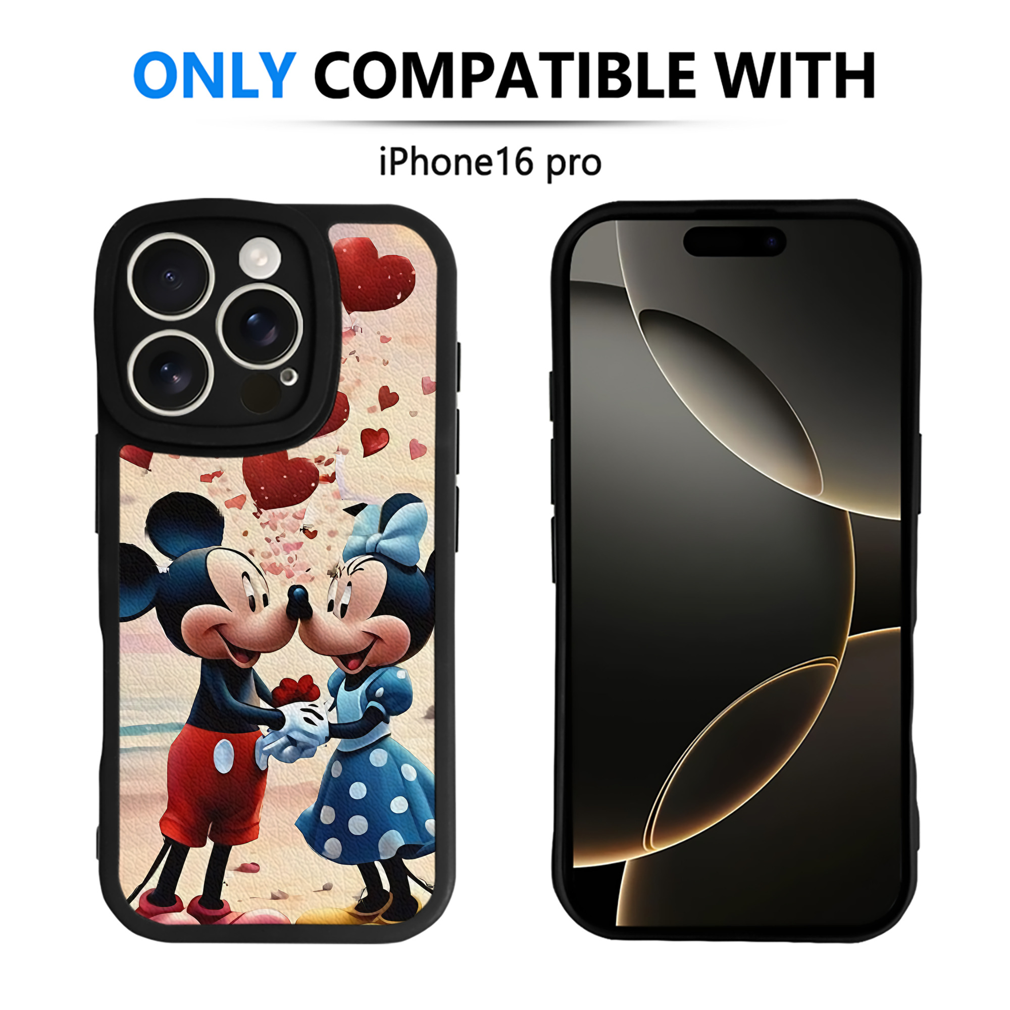 （画像用） ミッキーマウス Mickey Mouse 【iPhone 16シリーズ対応】シリコンスマホケース（レザー調） 材質：シリコン